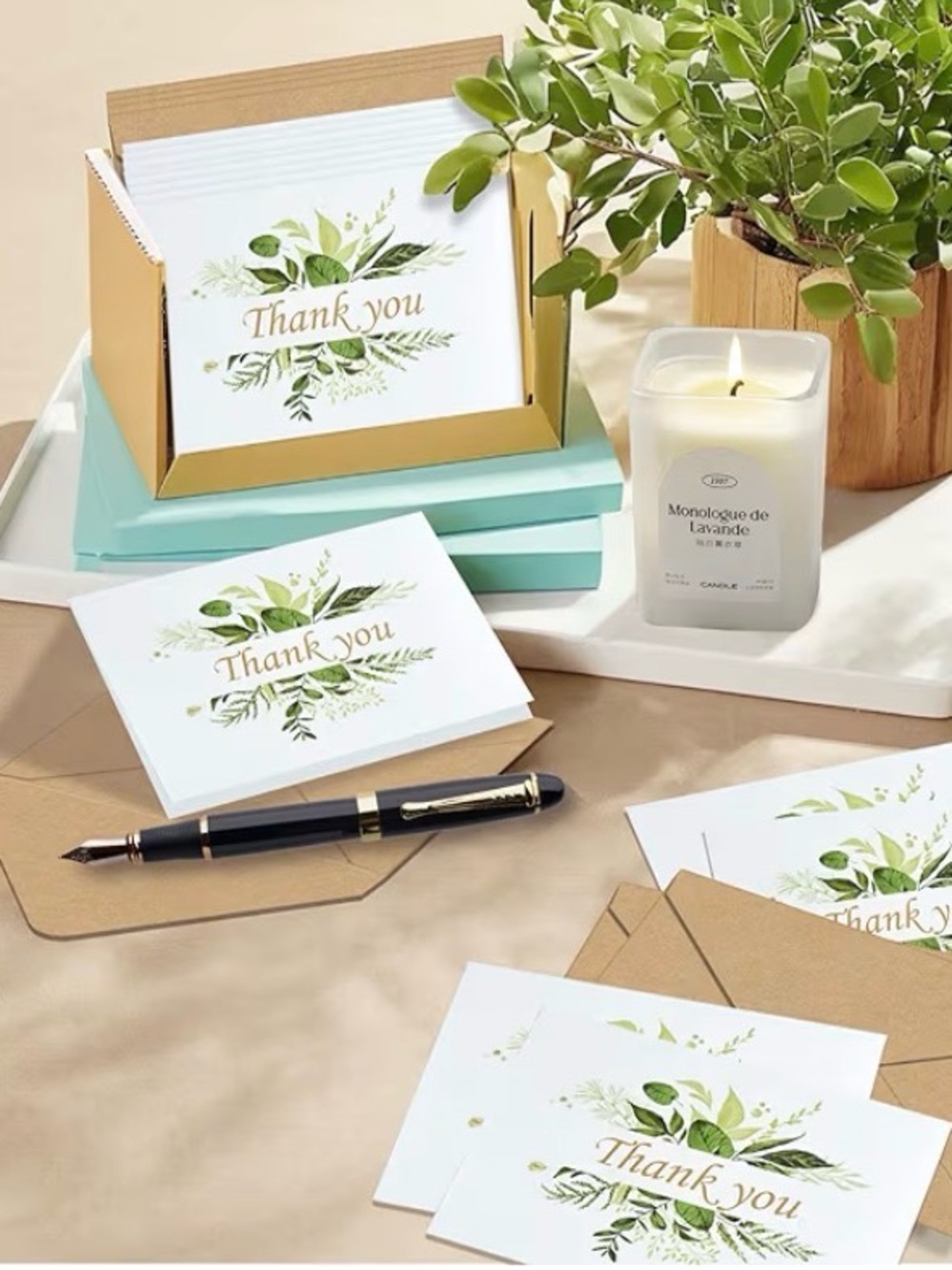 Thank You Cards with Kraft Envelopes -30 cards - Picture 2 of 7